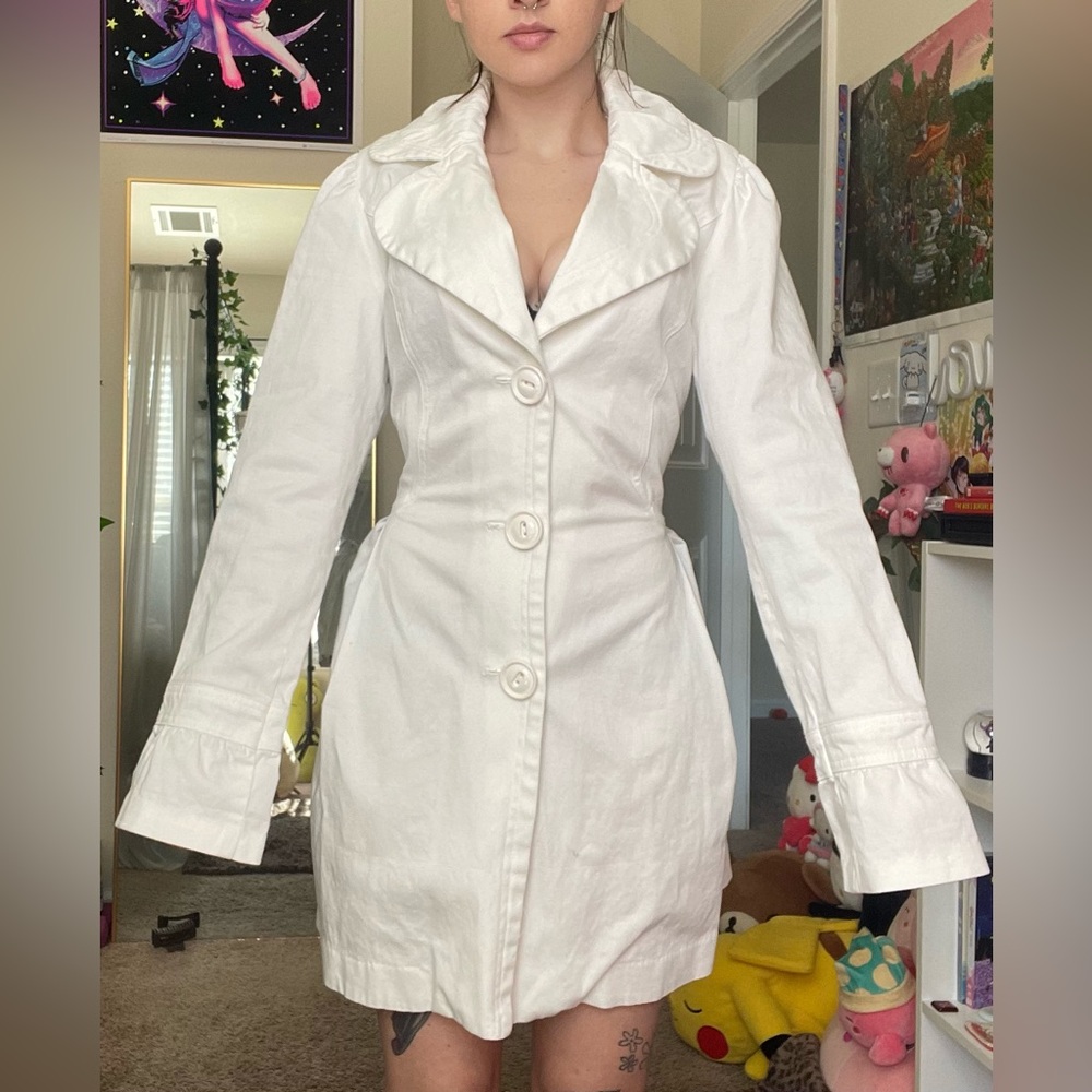 Esprit White trench coat pea coat jacket